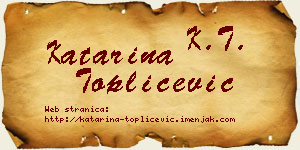 Katarina Topličević vizit kartica